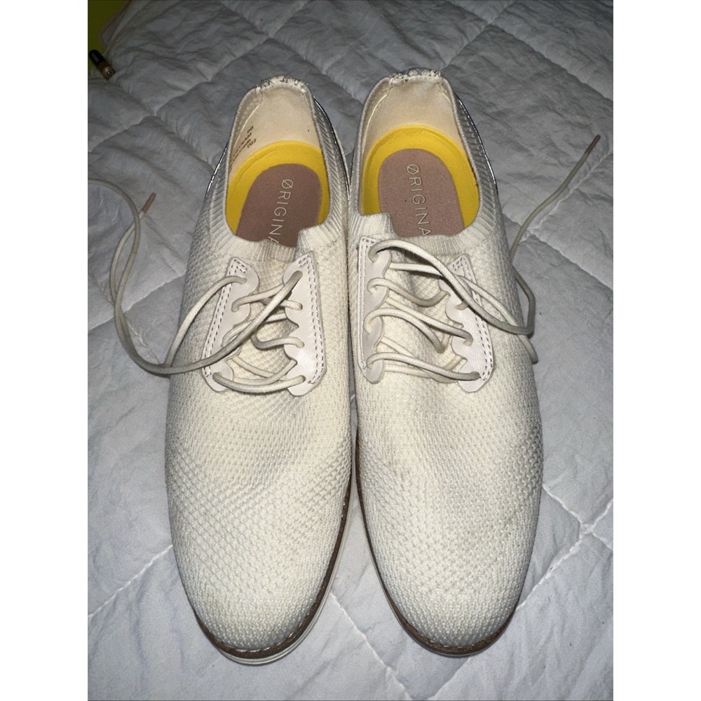 Women Cole Haan Wingtip Dress Casual Active Sneaker Oxford Shoes Tan‎ White 9